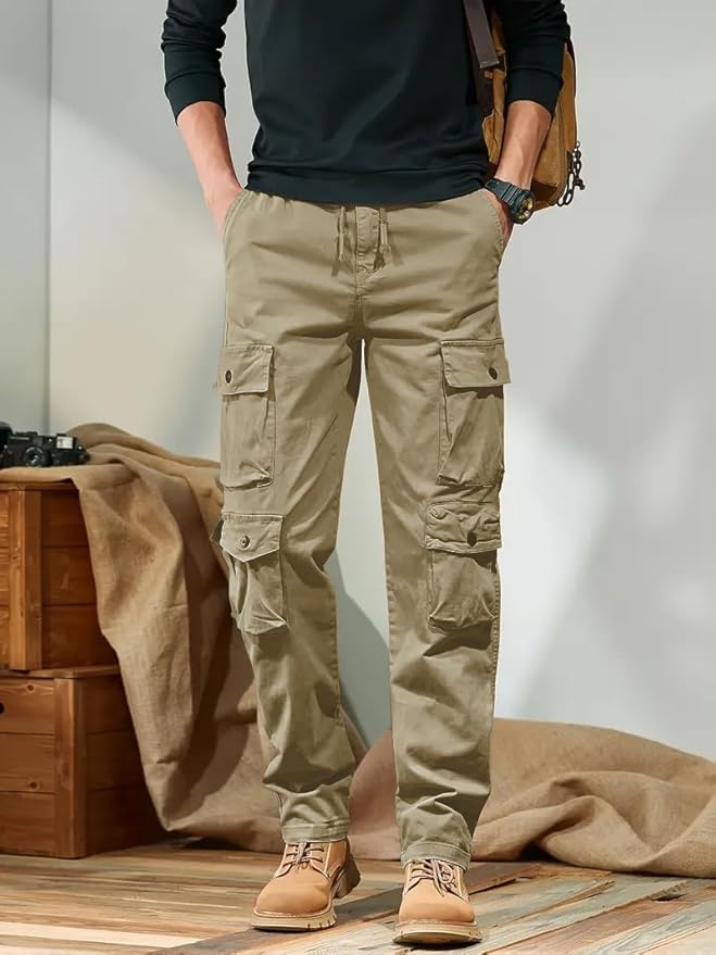 Leriya Fashion Men Mid Rise Cargo Pants with 6 Pockets