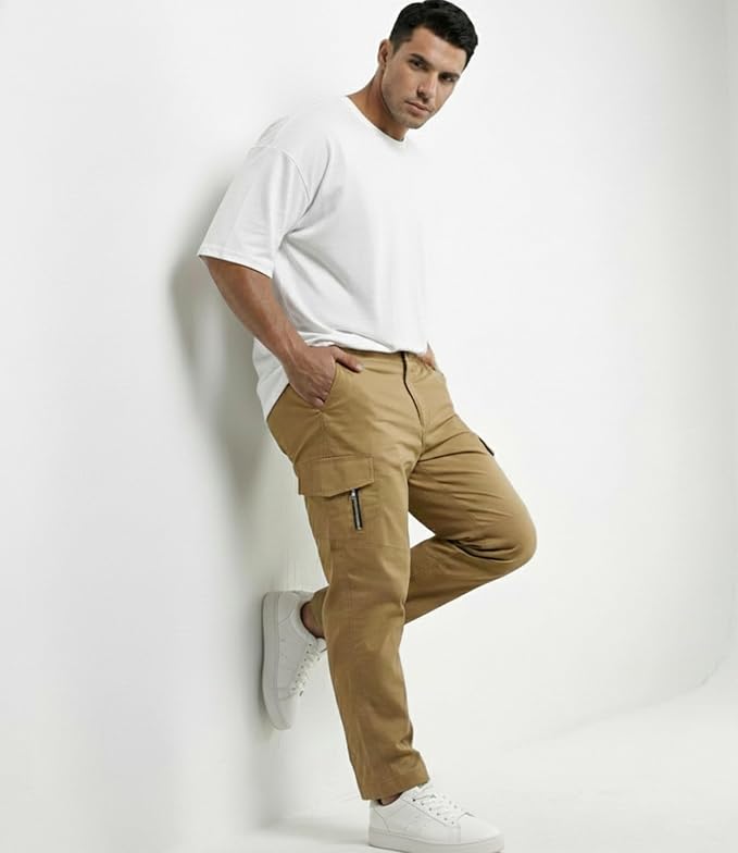 NINQ Men’s Cargo Pants with Utility Pockets