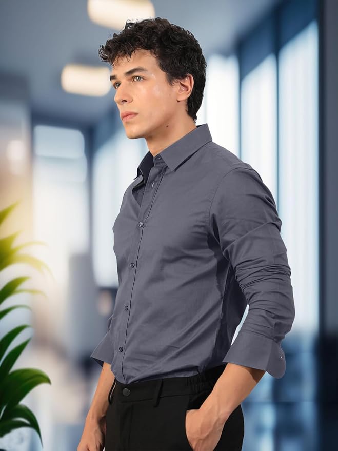 Pinkmint Men's Regular Fit Soft Cotton Blend Casual Combo Shirt with Pocket Design & Spread Collar Full Sleeves Formal Shirt