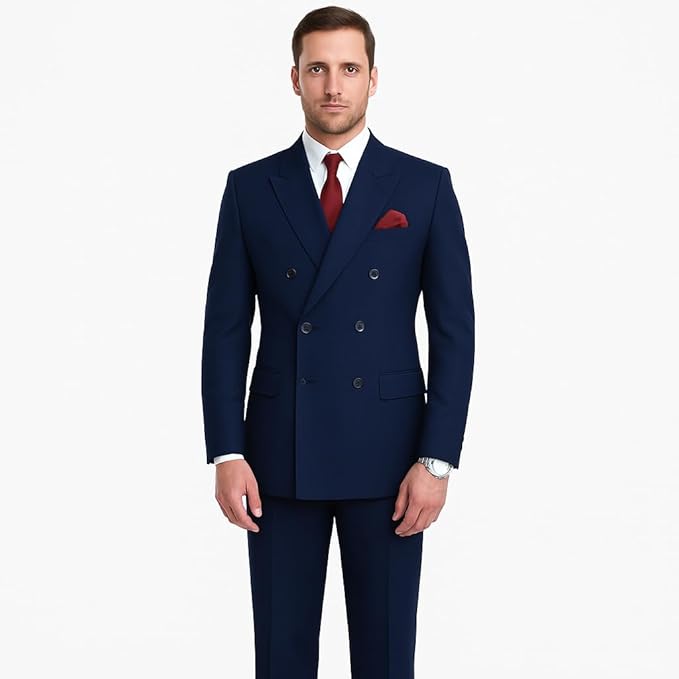 Risani Men's 2 Piece Double Breasted Suit