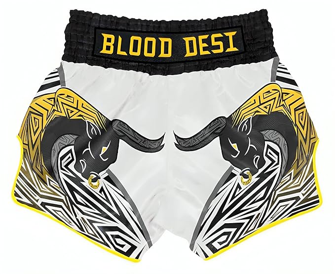 BLOOD DESI Men's Muay Thai Shorts - Premium Fitness Shorts for MMA
