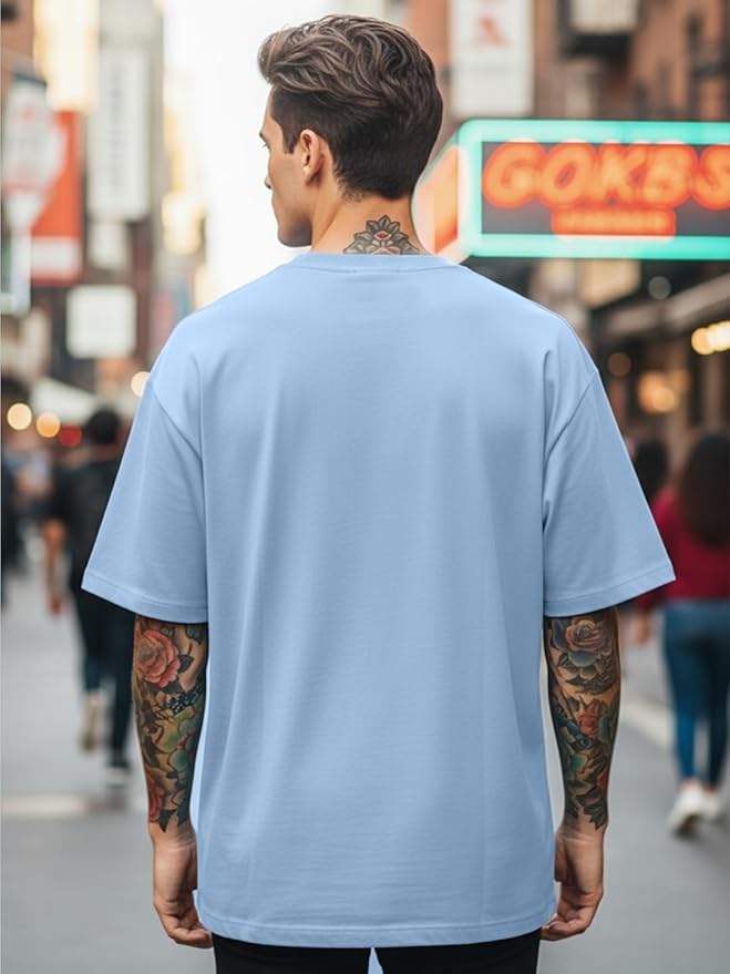 LEOTUDE Half Sleeve Cottonblend Graphic Print Round Neck Drop Shoulder thumb 2