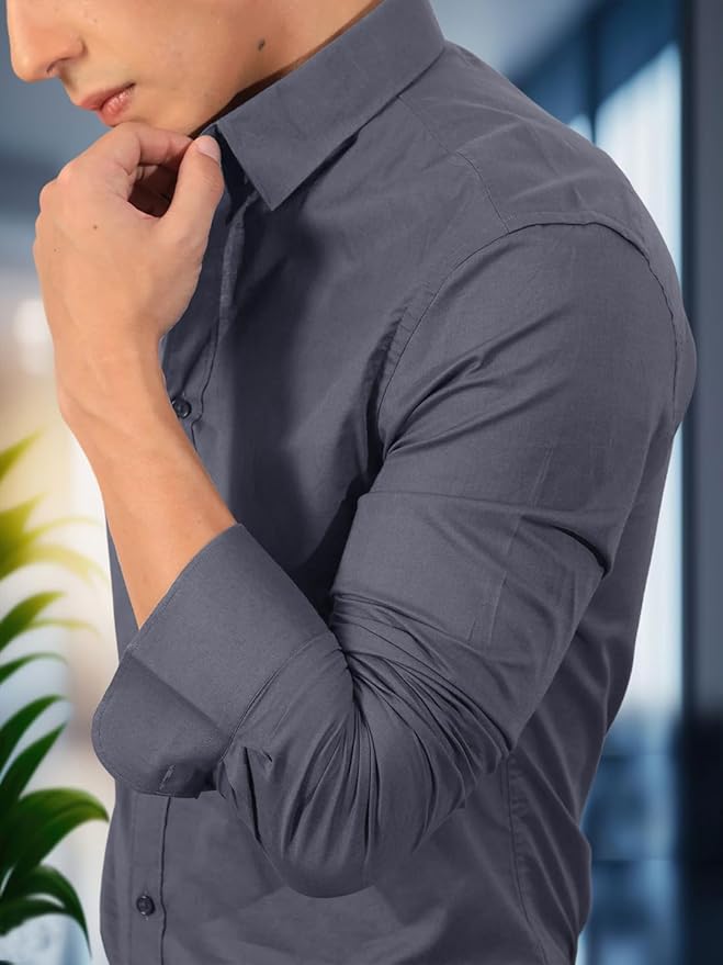 Pinkmint Men's Regular Fit Soft Cotton Blend Casual Combo Shirt with Pocket Design & Spread Collar Full Sleeves Formal Shirt thumb 1