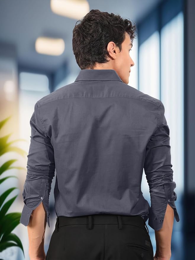 Pinkmint Men's Regular Fit Soft Cotton Blend Casual Combo Shirt with Pocket Design & Spread Collar Full Sleeves Formal Shirt thumb 2