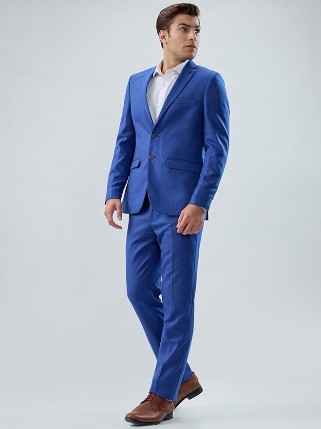 Raymond Men Slim Fit Checks Pattern Poly Viscose Blend thumb 1