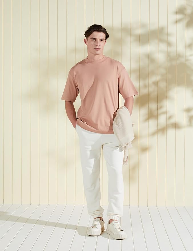 Symbol Men's Solid Cotton Oversized Round Neck Tshirt thumb 2