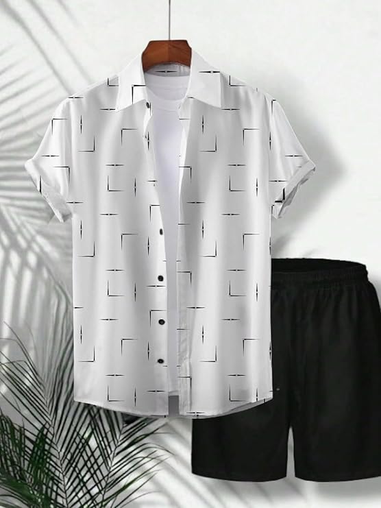 Uiriuy Classic Cuts Men's Printed Lycra Co-Ord Set thumb 1